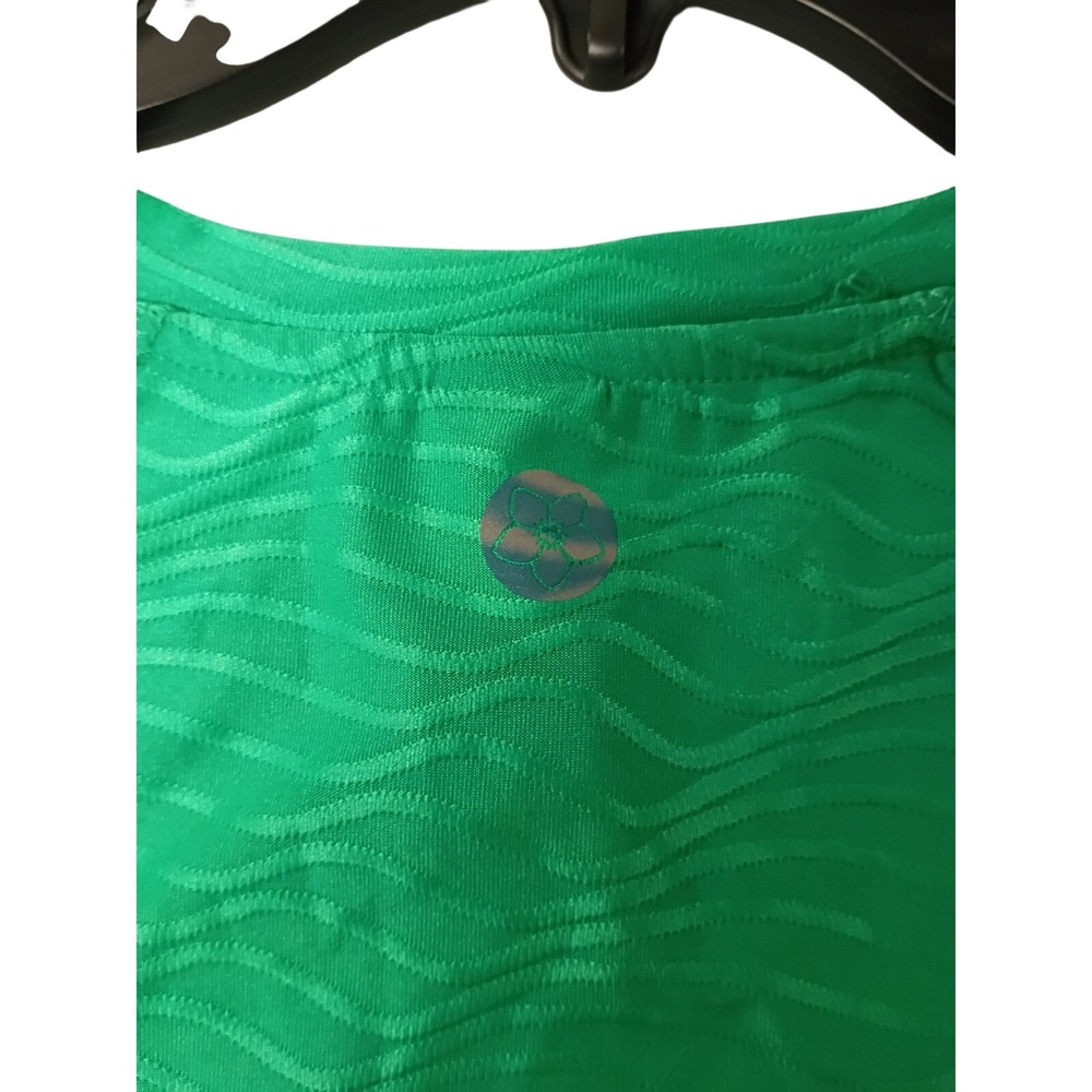 Isabella Active Wear Green Wavy Textured Long Sleeve Crop Tee Shirt XL NWT - Picture 5 of 5